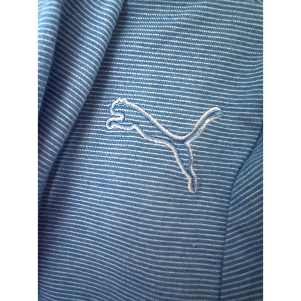Puma Womens Blue Striped Long Sleeve Hooded Top Scoop Neck Kangaroo Pocket M - Picture 5 of 5